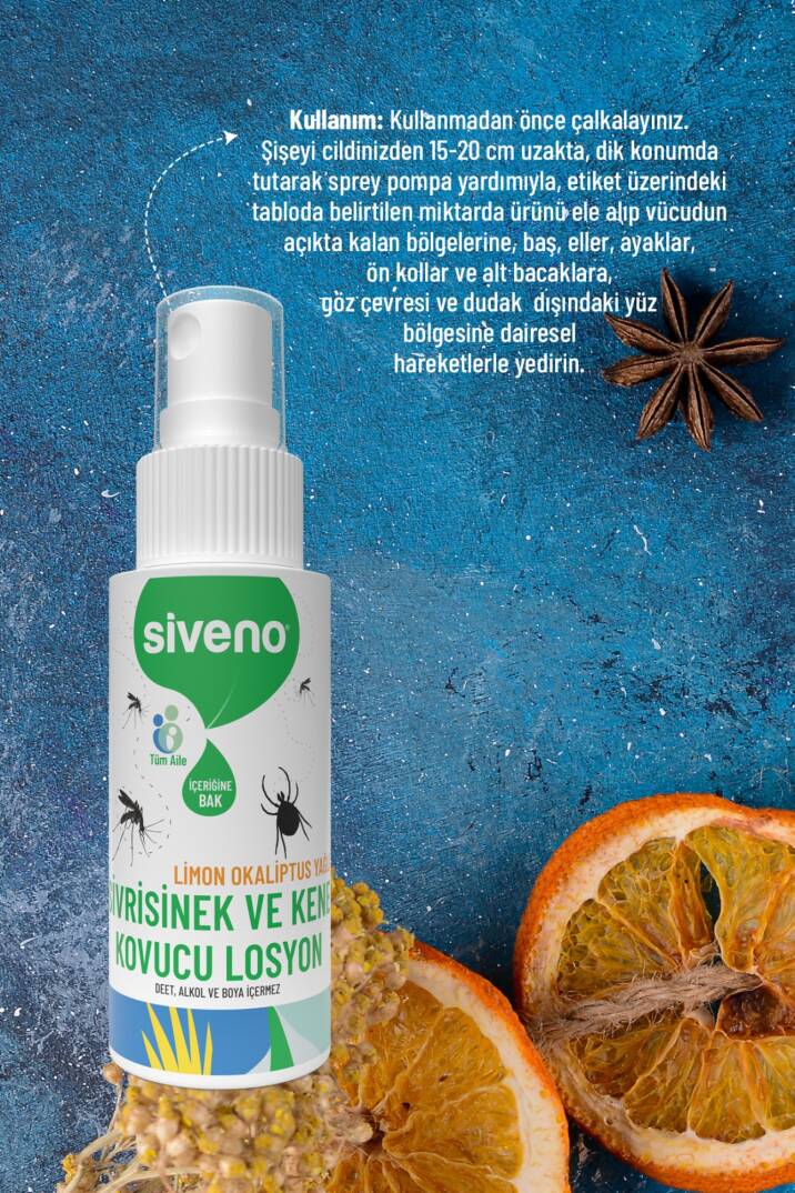 Siveno Sivrisinek ve Kene Kovucu Sprey Krem Bitkisel Tüm Vücut İçin Seyahat Tatil Boy 50 ml - 4