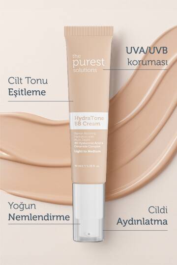 The Purest Solutions Kuru ve Karma Ciltler İçin Yoğun Nemlendirici BB Krem SPF 50+ 40 ml - Açık-Orta Ton - 5