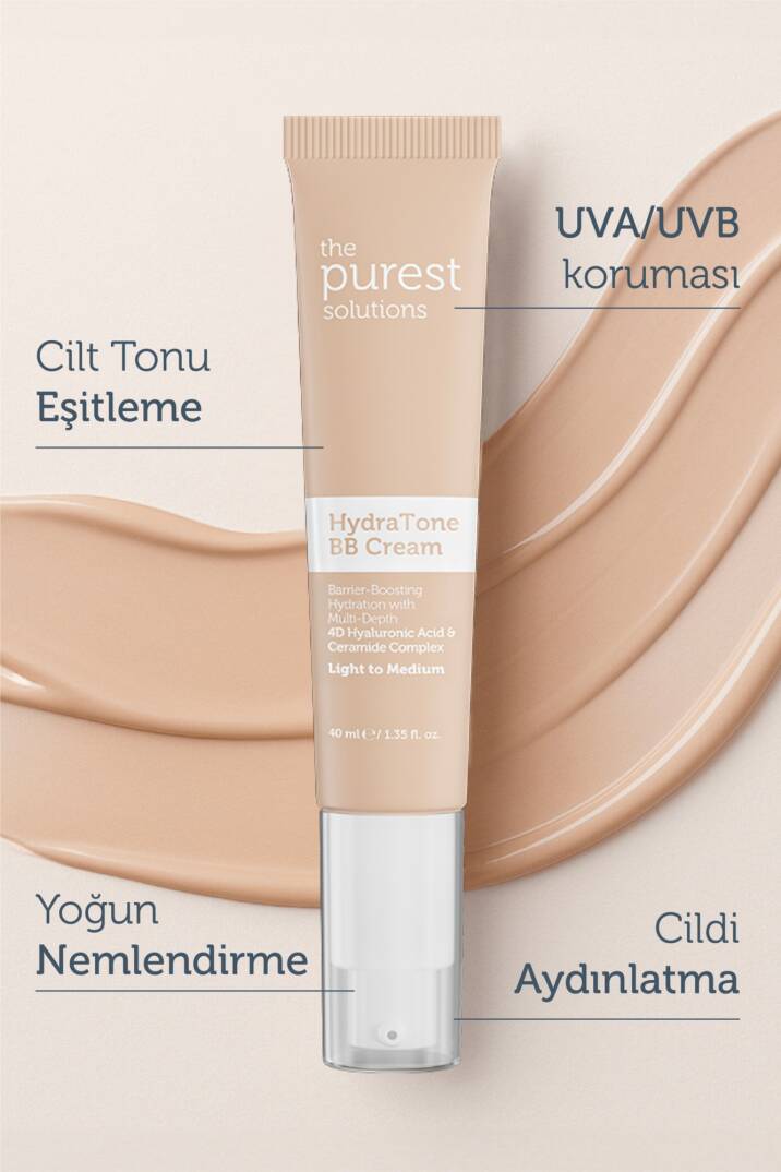 The Purest Solutions Kuru ve Karma Ciltler İçin Yoğun Nemlendirici BB Krem SPF 50+ 40 ml - Açık-Orta Ton - 5