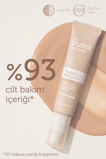 The Purest Solutions Lekeli Ciltler İçin Cilt Tonu Eşitleyici BB Krem SPF50+ 40 ml Light to Medium - 3