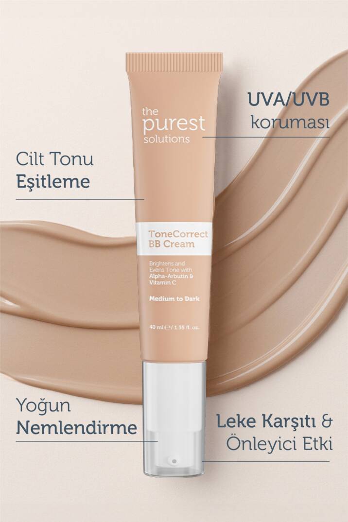 The Purest Solutions Lekeli Ciltler İçin Cilt Tonu Eşitleyici BB Krem SPF50+ 40 ml Orta-Koyu Ton - 5