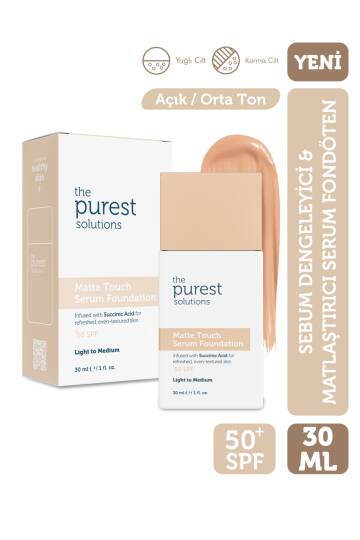 The Purest Solutions Matte Touch Sebum Dengeleyici ve Matlaştırıcı Serum Fondöten SPF50+ 30 ml - Açık-Orta Ton