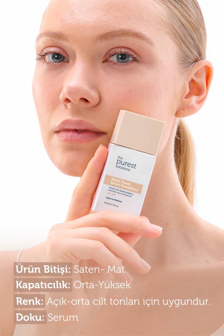 The Purest Solutions Matte Touch Sebum Dengeleyici ve Matlaştırıcı Serum Fondöten SPF50+ 30 ml - Açık-Orta Ton - 2