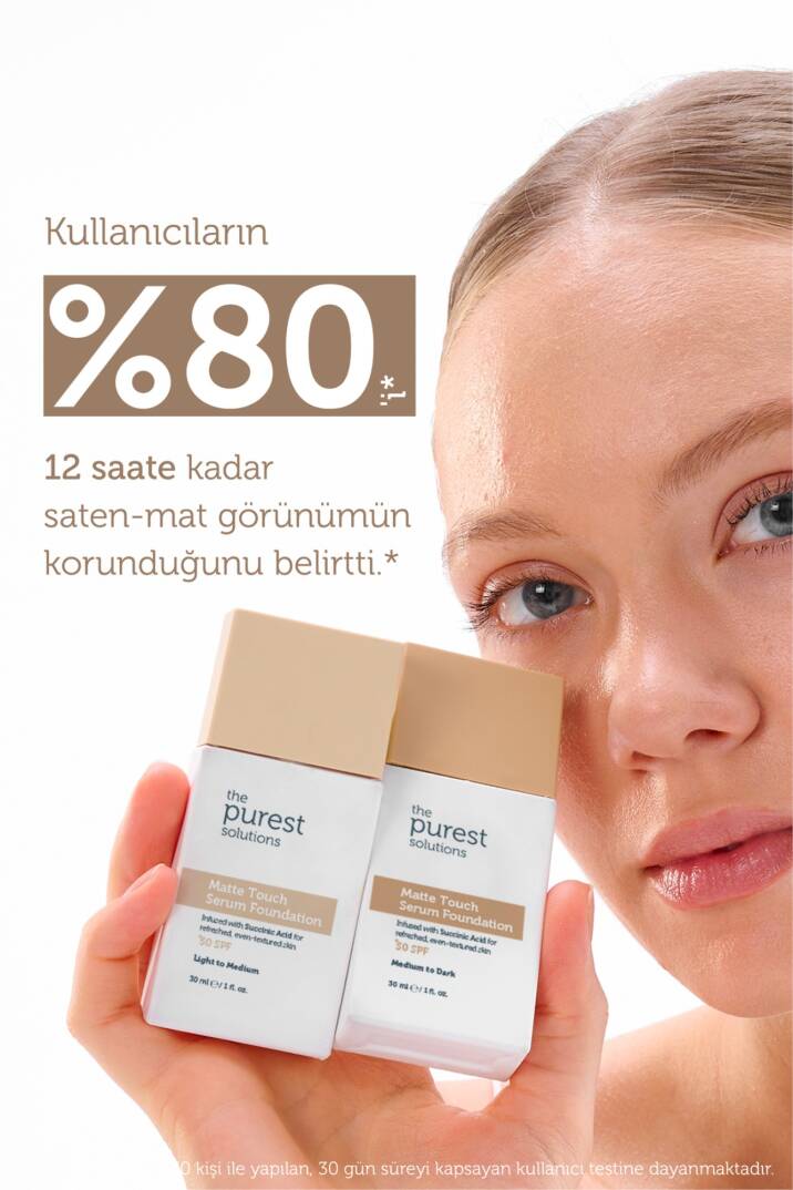 The Purest Solutions Matte Touch Sebum Dengeleyici ve Matlaştırıcı Serum Fondöten SPF50+ 30 ml - Açık-Orta Ton - 7