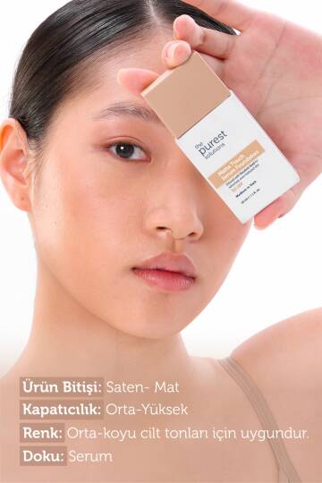 The Purest Solutions Matte Touch Sebum Dengeleyici ve Matlaştırıcı Serum Fondöten SPF50+ 30 ml - Orta-Koyu Ton - 2