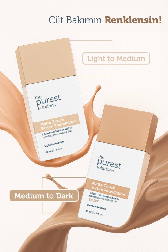 The Purest Solutions Matte Touch Sebum Dengeleyici ve Matlaştırıcı Serum Fondöten SPF50+ 30 ml - Orta-Koyu Ton - 6