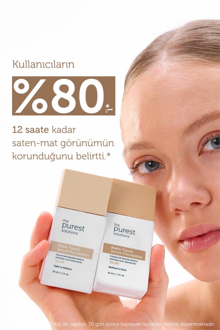 The Purest Solutions Matte Touch Sebum Dengeleyici ve Matlaştırıcı Serum Fondöten SPF50+ 30 ml - Orta-Koyu Ton - 7