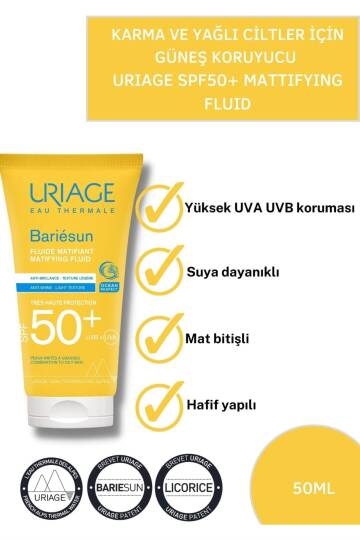 Uriage Bariesun SPF 50+ Mat Fluid Güneş Kremi 50 ml - 2