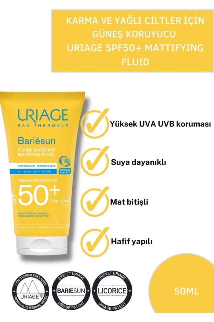Uriage Bariesun SPF 50+ Mat Fluid Güneş Kremi 50 ml - 2