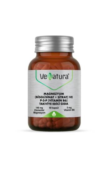 VeNatura Magnezyum Bisglisinat+Sitrat+P5P+B6 60 Kapsül