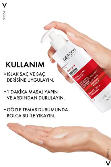 Vichy Dercos Energy+ Saç Dökülmesi Karşıtı Şampuan - 500 ML Yeniden Dolum Paketi - 5