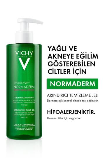 Vichy Normaderm Phytosolution Arındırıcı Yüz Temizleme Jeli, Yağlı ve Karma Ciltler 400 ml - 2