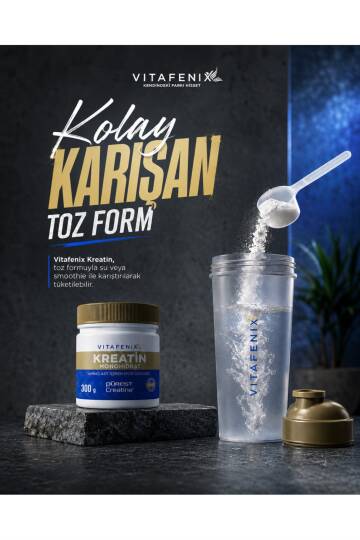 Vitafenix%100 Saf Mikronize Kreatin Monohidrat 300G Toz Sporcu Takviyesi - 3