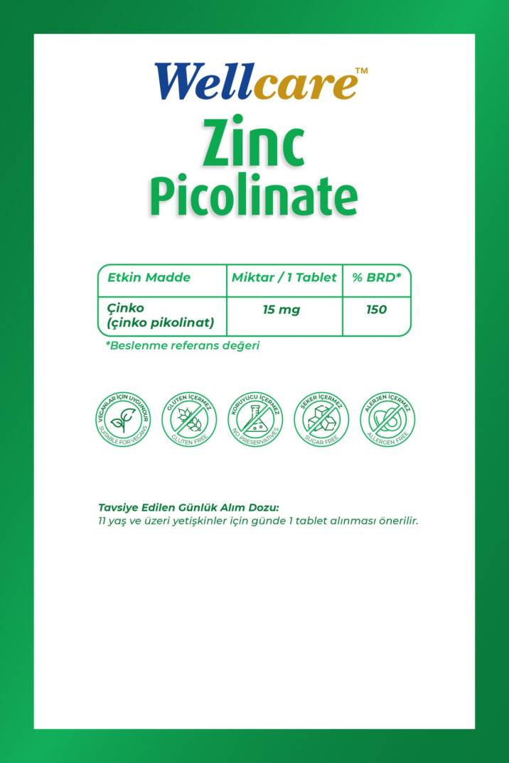 Wellcare Çinko Pikolinat 15 mg 60 Kapsül - 2