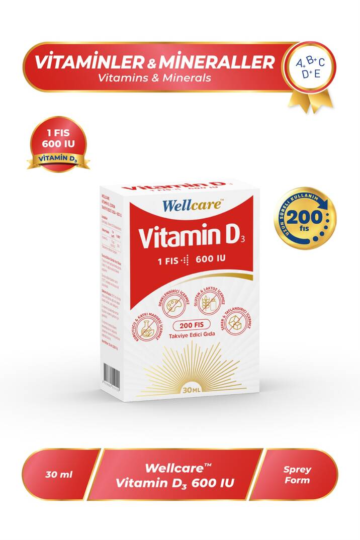 Wellcare Vitamin D3 Sprey 600 IU 30 ml - 1