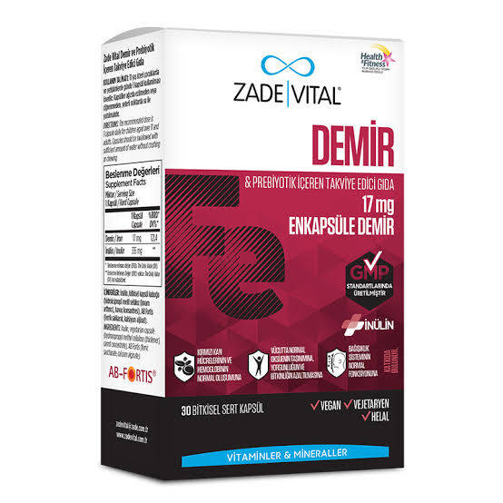 Zade Vital Iron Fe 30 Kapsül - 1